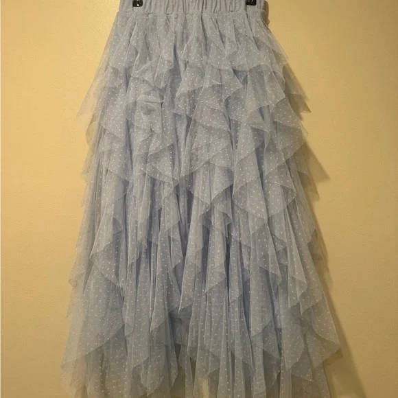 Altar'd State Blue tulle long skirt - Picture 1 of 5